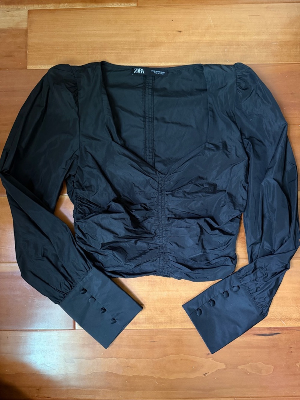 Zara Black Ruched Organza Set - XS